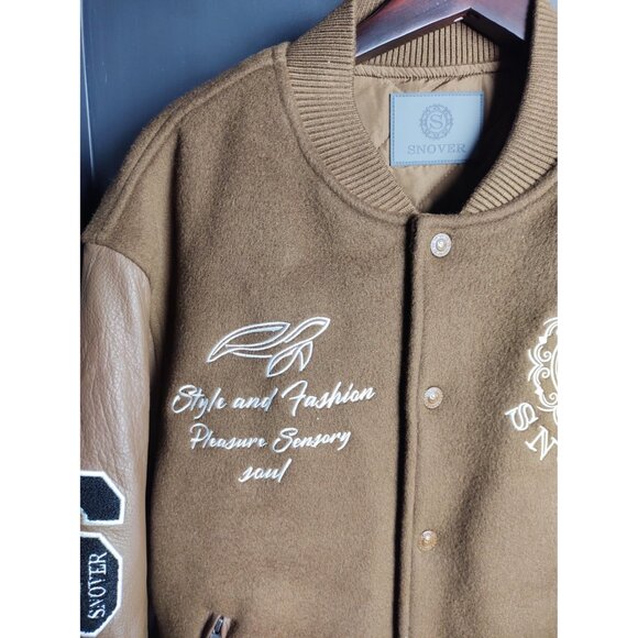 SNOVER Men’s Brown Bomber Jacket Size XL – Signature Premium Outerwear NWT - Picture 2 of 15